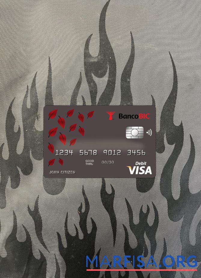 Printable Angola Banco BIC bank visa card photolook front download for verification